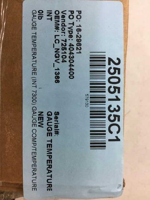 Replaces LC_NGV_1366 INTERNATIONAL 7300 0 GAUGE TEMPERATURE 1602922