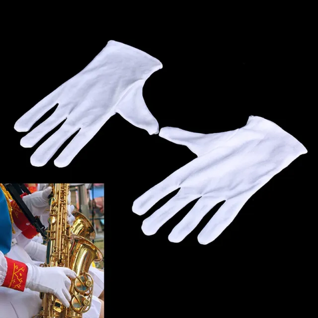 1/5/10Pair White Performance Gloves for Marching Bands Instrumental Perfor z!_hg