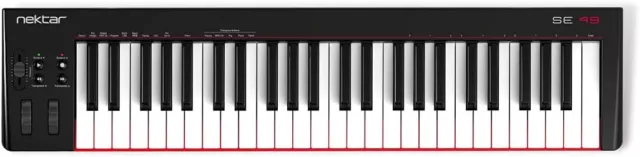 Nektar SE49 USB MIDI Keyboard Controller with Nektar DAW Integration, Schwarz, W