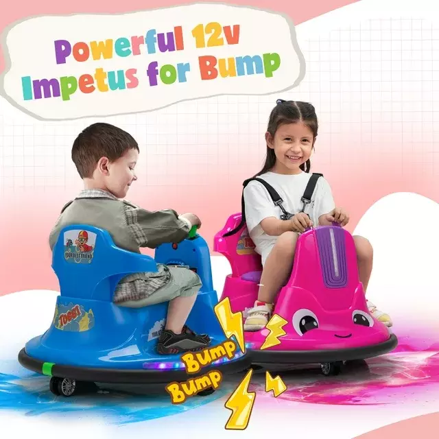 12V Kids Ride on Bumper Car 360° Spinning Electric Vehicle w/Remote Control MP3