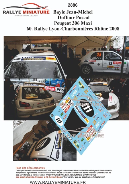 Décalcomanies 1/32 Pour Peugeot 208 Rallye Morel - Lyon Charbonnières 2023