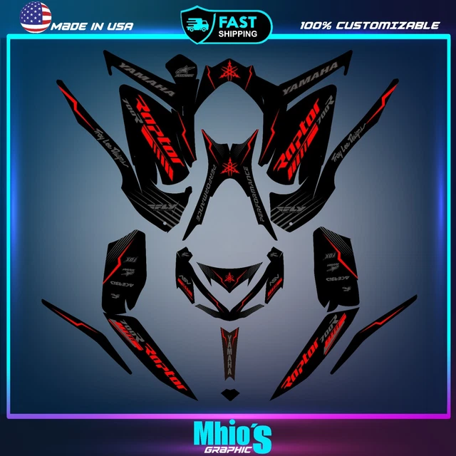 Yamaha Raptor 700 700R graphics kit 2013 2014 2017 to 2025 decals