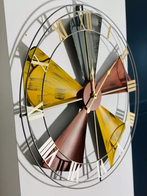 Large Designer Propeller Wall Clock - Decorative, Stunning, Roman Numeral 3