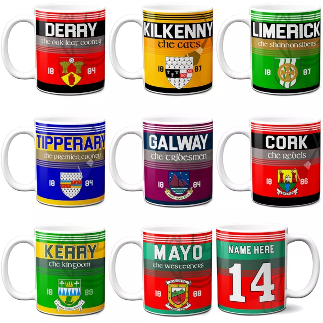 Personalised GAA Mug Gaelic Hurling Football Cup County Birthday Valentines Gift