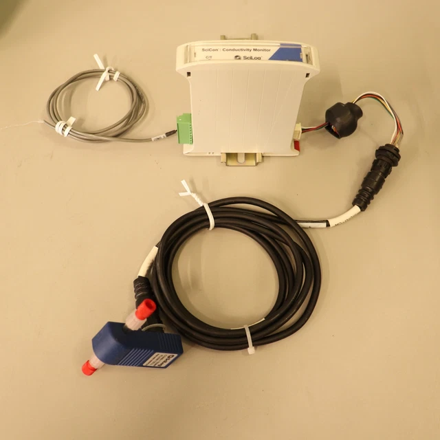 SCILOG SCICON CONDUCTIVITY Monitor with Cond/Temp Flow Cell 080-599PSX ...