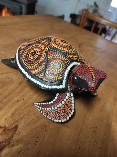 Broche Tortue Métal Argenté Et Onyx - Bijou Vintage Animalier Occasion Bel état