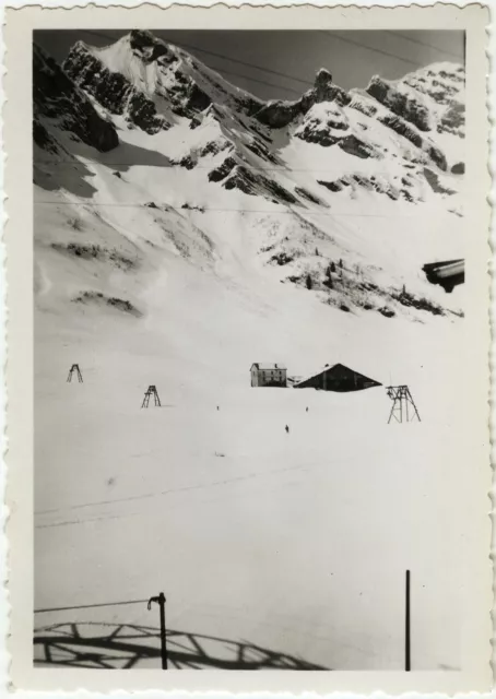 Photo Ancienne - Vintage Snapshot - Montagne Neige Paysage - Mountain Snow