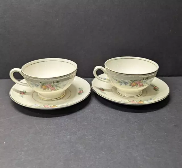 Homer Laughlin Georgian Eggshell Cup and Saucer Made in USA Set of 2 Lot 3