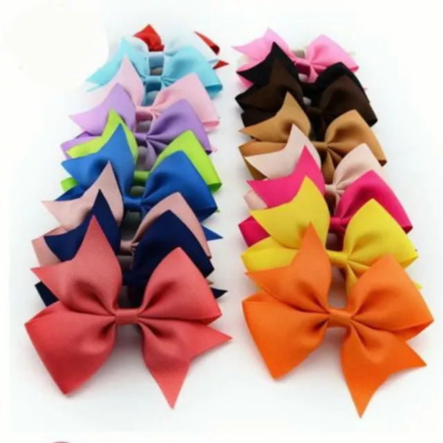 20 Piece Boutique Grosgrain Ribbon Pinwheel Hair Bows Alligator Clips New 08