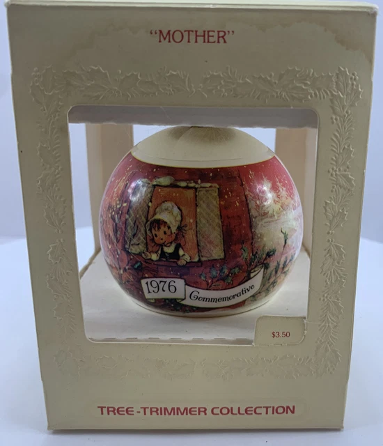 VINTAGE HALMARK MOTHER Glass Christmas Ornament 1973 TreeTrimmer