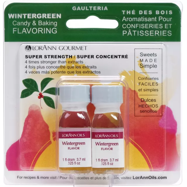 LorAnn Candy & Baking Flavoring .125oz 2/Pkg-Wintergreen FLAVOR-50