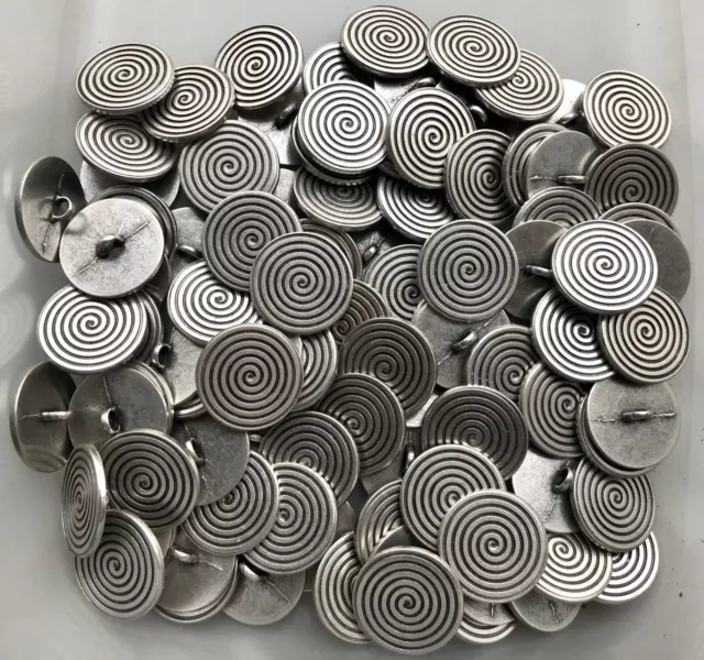 15mm 20mm Aged Antique Silver Ringed Metal Shank Button Buttons Craft Q242 Q242A