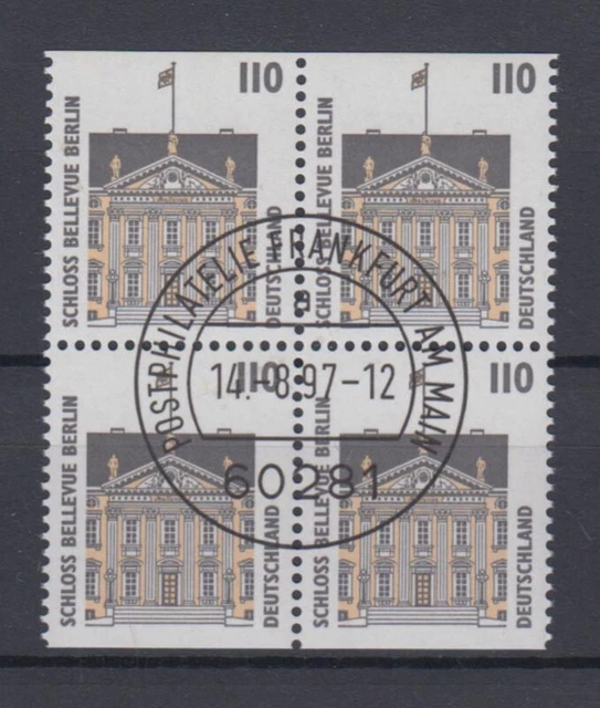 Bund 1935 C/D ZD 4er Block oben+unten geschnitten SWK 110 Pf ESST Frankfurt