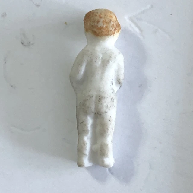 Vintage Tiny Miniature China Porcelain Frozen Charlotte Doll 1” Tall Penny 2