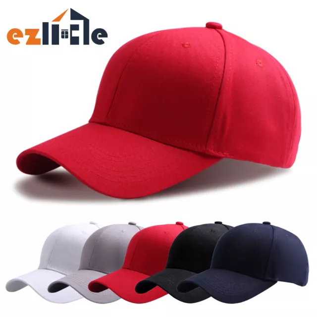 Adjustable Women Plain Visor Hat Men Baseball Caps Curved Pure Color Blank