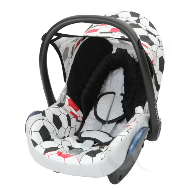 Car Seat Cover fits Maxi Cosi CabrioFix 0+ FULL SET cotton - football / black