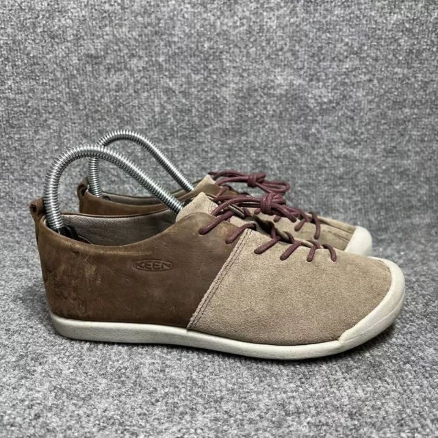 Keen Lower East Side Shoes Womens 7 Brown Beige Lace Up Sneakers