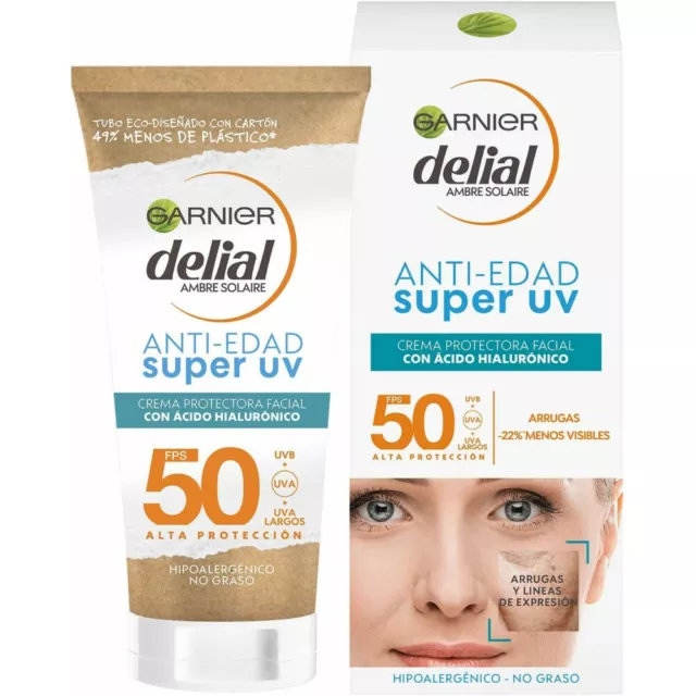 Solar Garnier unisex Súper UV Anti-edad crema facial SPF50 50 ml