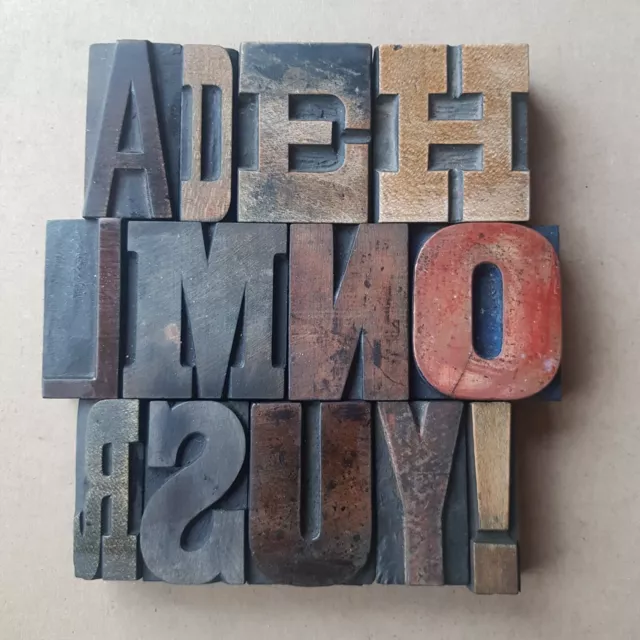 WOODEN Letterpress PRINTING BLOCKS Type 6 cm High. Choose Your Letter.