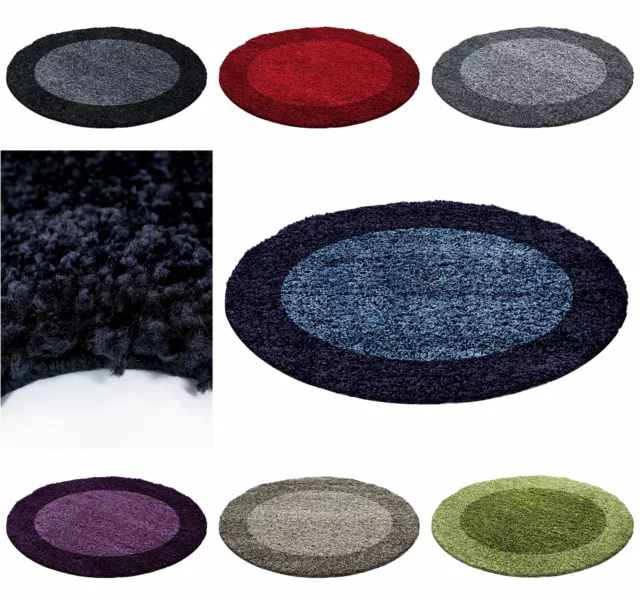 Beau tapis rond LIFE Shaggy Shaggy à poils longs 2 couleurs