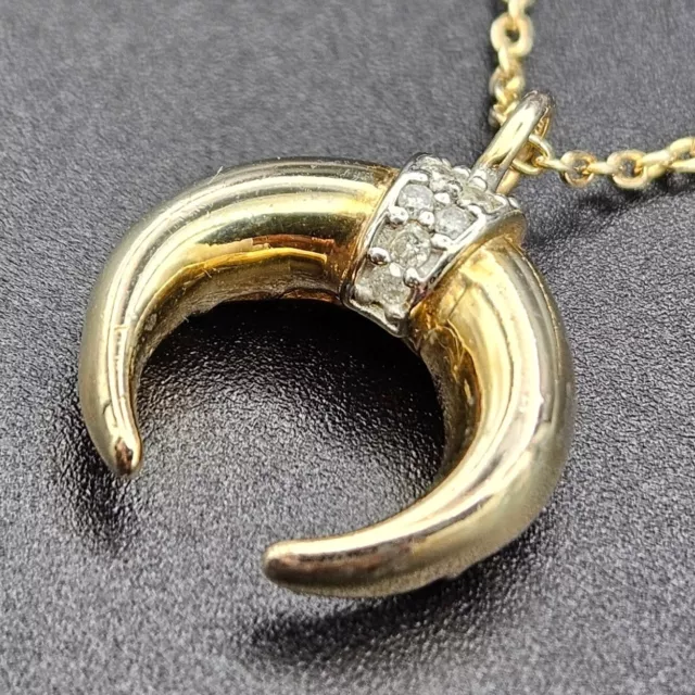 Gold Plated Sterling Silver Crescent Horn Necklace