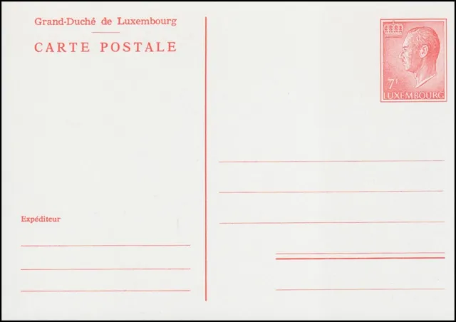 Luxembourg postcard P 155 Grand Duke Jean 7 Fr. 1983, unused