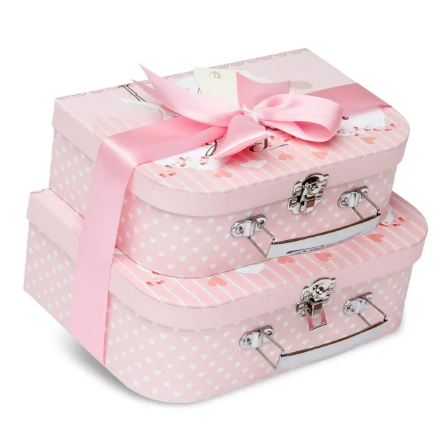 Gift Box for Baby - 2 Keepsake Boxes Empty Baby Girl Gift Box Baby Keepsake Box