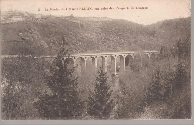 CPA LE VIADUC DE CHASTELLUX. VIEW TAKEN FROM THE RAMPARTS..WRITTEN.EN 1918 TBE (ref 59)