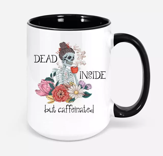 Dead Inside But Caffeinated Mug Fall Mug Travel Mug Funny Friend Gift Coffee Lov