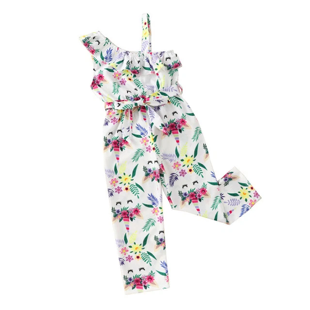 Toddler Kids Baby Girls Summer Strap Leopard Romper Jumpsuit Playsuit Outfits UK