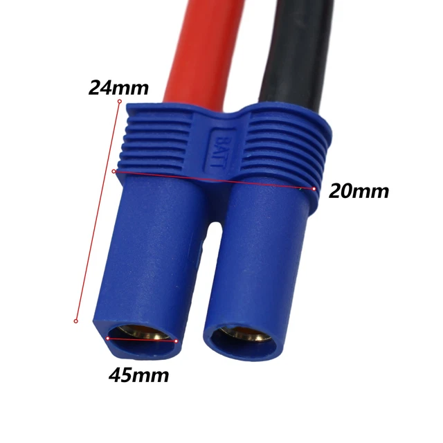 Câble Adaptateur EC5 Femelle Vers Borne Type O - 0,5 M - 100A - 12-24V - Pour Démarreur Ou Alimentation Voiture/moto