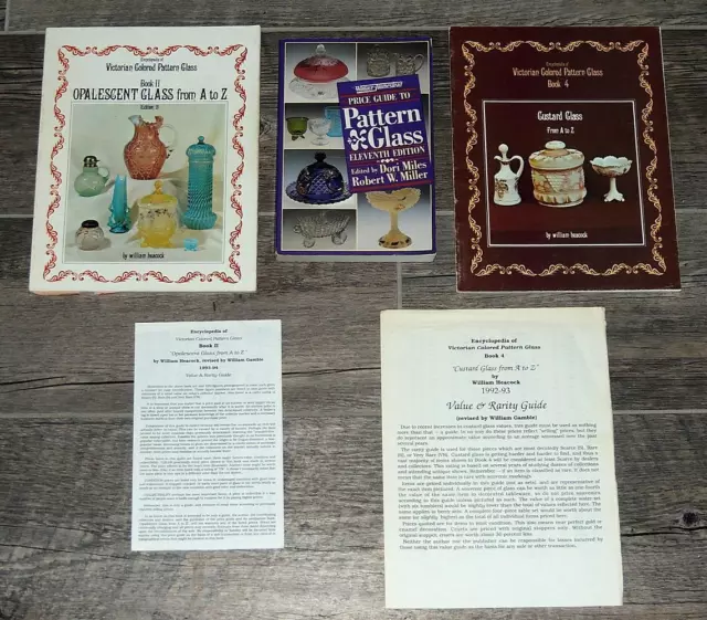 Pattern Glass Illustrated Reference Guide Book Lot of 3 / Two Books by Heacock