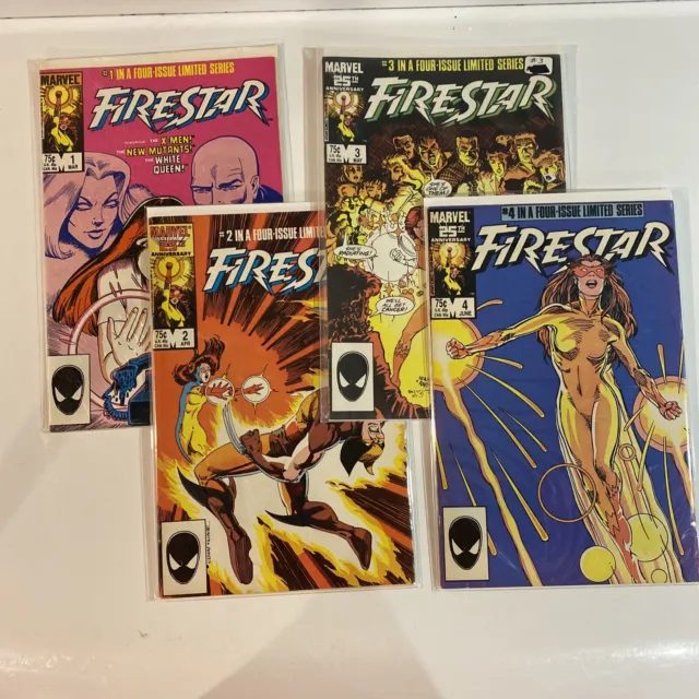 Firestar #1 2 3 4 Marvel 1985 X-Men Comic Book Set 1-4 Mini Series Complete Lot