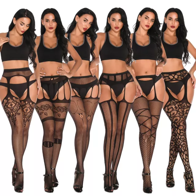 Women's Fishnet Thigh-High Stockings Tights Suspender Pantyhose Stocking Hosiery