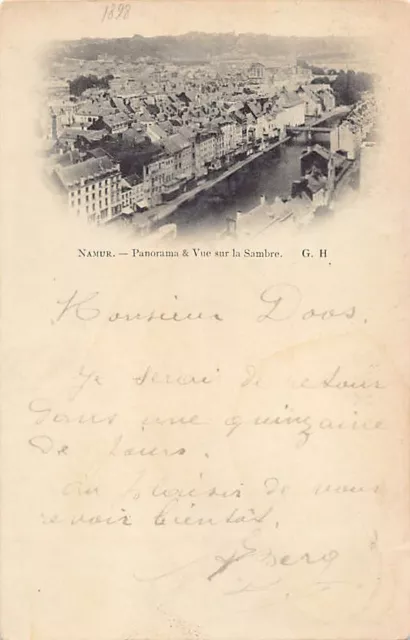 Belgique - NAMUR - Panorama et vue sur la Sambre - Année 1898 - Ed. G. H.