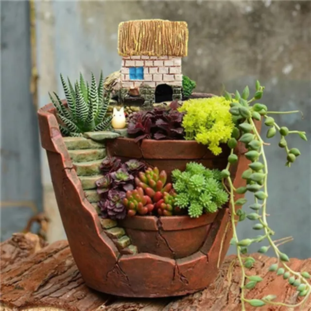 Succulent Flower Basket Planter Plant Sky Garden Bonsai Pot Green Plants Decor