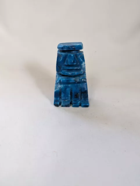 AZTEC MAYAN CARVED blue chess piece - replacement pawn #2 $5.00 - PicClick