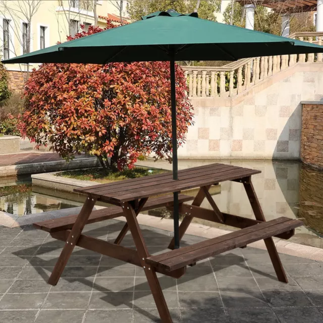 Garden Patio Pub Picnic 4 Seats 120cm Bench Wooden Table Set Outdoor Furniture