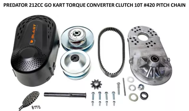 Predator 212cc 6.5HP Go Kart Mike Bike torque converter clutch 10T + 420 CHAIN