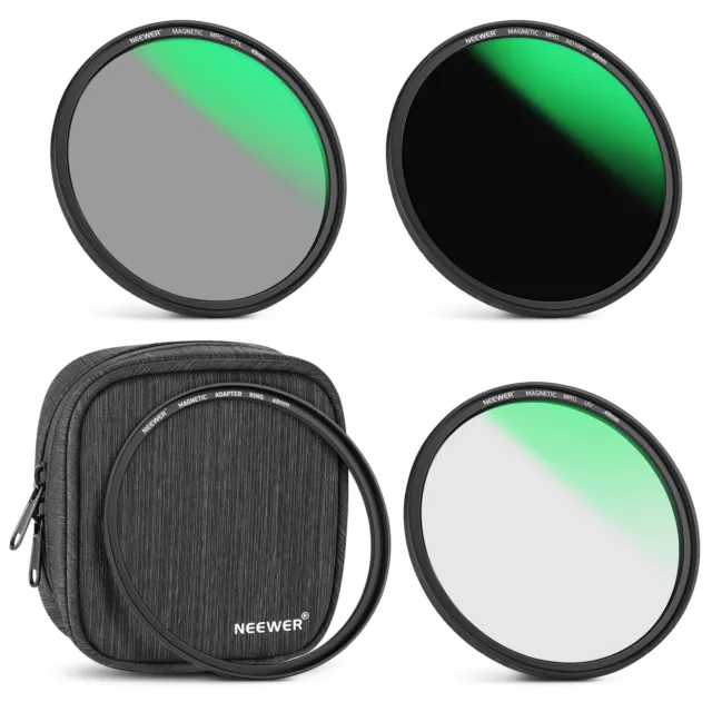 NEEWER 52mm 4-in-1 Magnetic Lens Filter Kit Neutral Density ND1000+MCUV+CPL