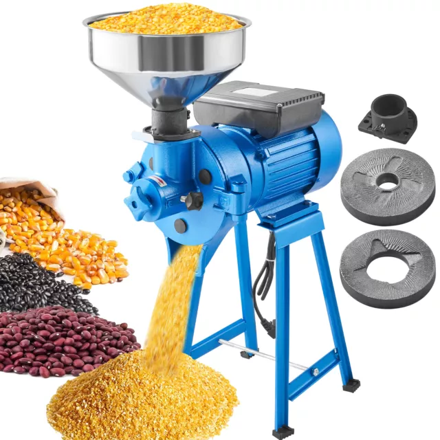 VEVOR 1500W 110V Electric Grain Grinder Corn Wheat Flour Cereal Mill Wet & Dry