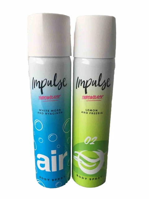 IMPULSE THROWBACK BODY Sprays Air O2 75ml Cans PicClick UK
