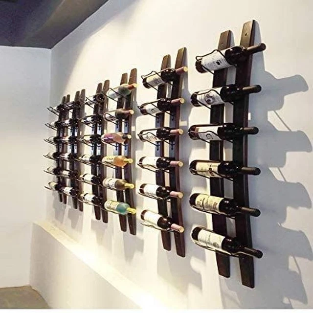 DCIGNA Wall Mounted Wine Rack, Barrel Stave 40x7.6inch, Red Color