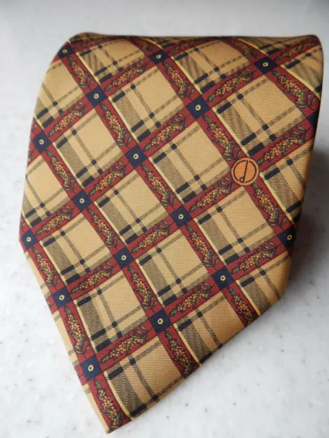 🔻 Dunhill London Men's Tie Checkered Yellow Red
