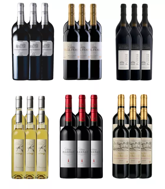 Vins De Bordeaux Lot De 36 Bouteilles ! "Les Pepites Du Bordelais" A Saisir !