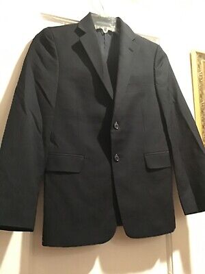 Joseph Abboud Boys Black Pinstripe Wool Blend Sport Jacket Blazer Suit Coat 12 R