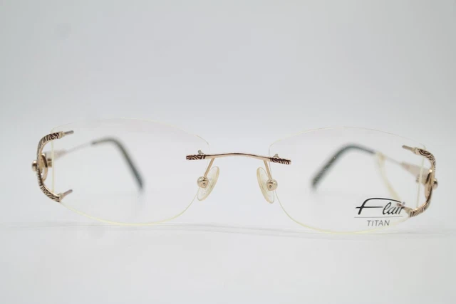 Lunettes Vintage Flair 54 - Monture Demi-cadre Or Et Marron Acétate/métal, NOS