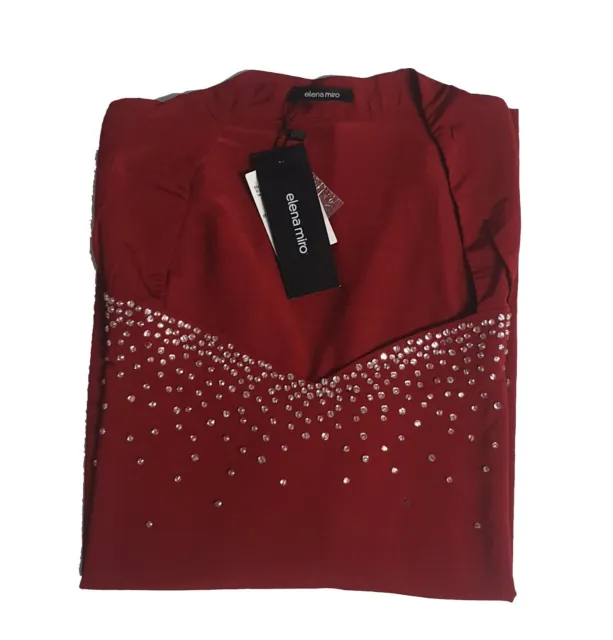 Elena Miro G366F18137 T-Shirt Maglia Top da Donna Bordeaux tg Forti/Over -44 %