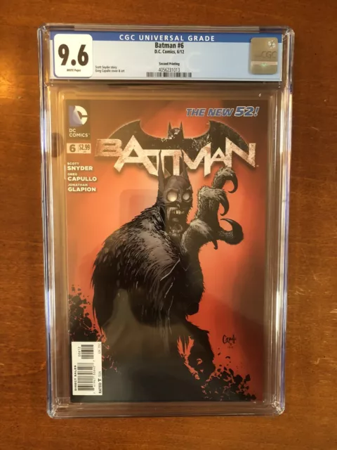 Batman #6 CGC 9.6 WP 2nd print 1st appearance Court Of Owls New 52 DC Comics