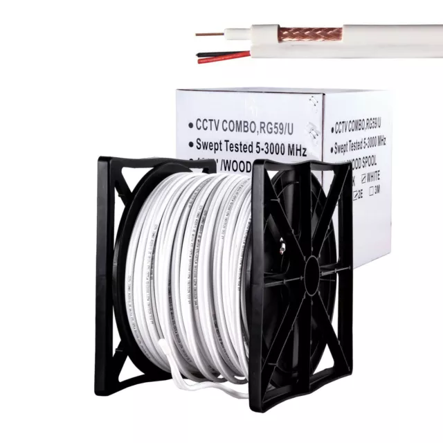 RG59 Siamese Coaxial Cable Camera CCTV 200ft 500ft 1000ft 20AWG + 18/2 Security
